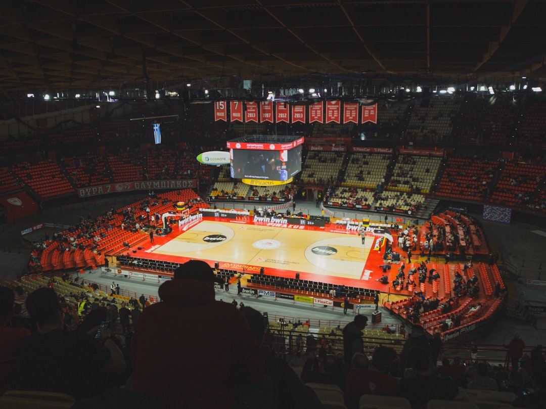 NBA expansion - A view of a basketball court from the upper level of a stadium